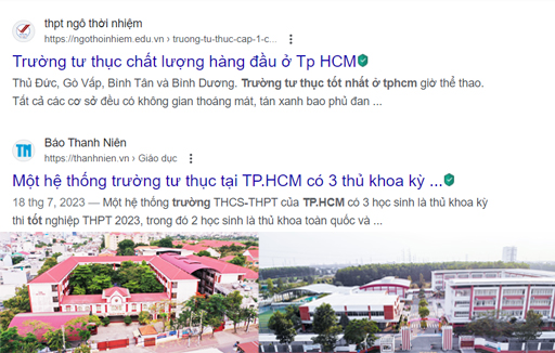 Có trường nội trú tốt nhất ở TPHCM trong tốp đầu tìm kiếm ở vị trí top 5-10 chi tiết bất ngờ 