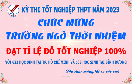 Xin chúc mừng các em đã ĐỖ tốt nghiệp THPT năm 2023 với tỉ lệ 100%