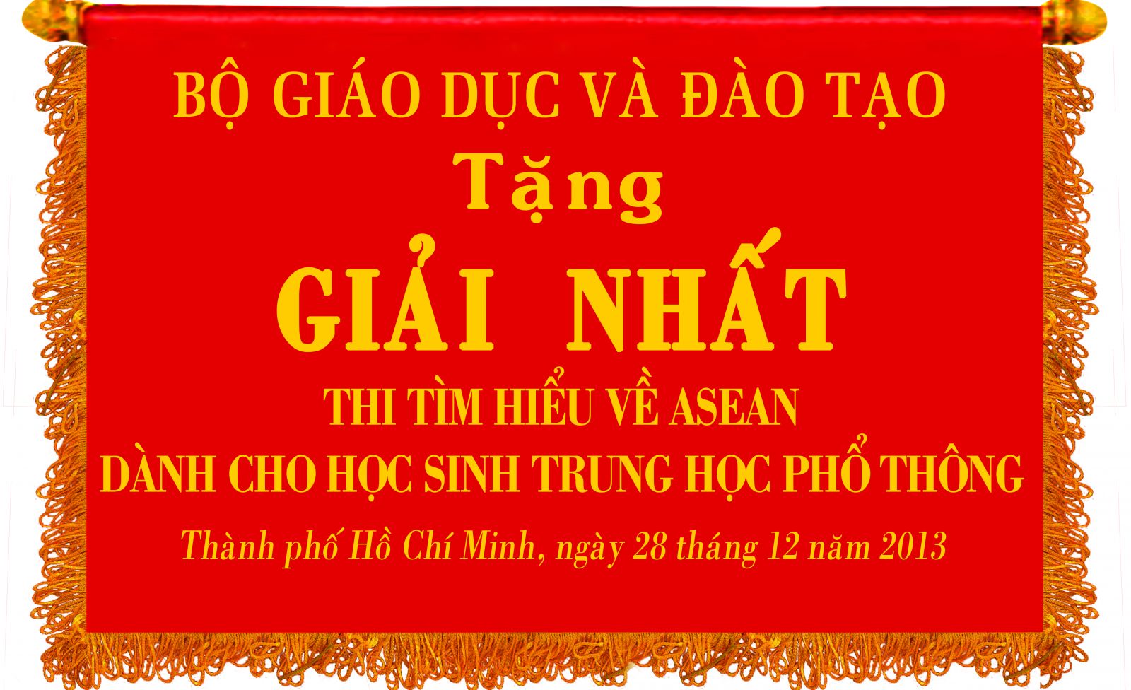 Giải nhất Thi tìm hiểu về Asean dành cho học sinh trung học phổ thông năm 2013