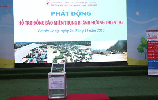 Trường Ngô Thời Nhiệm hưởng ứng phát động hỗ trợ đồng bào miền trung bị ảnh hưởng thiên tai
